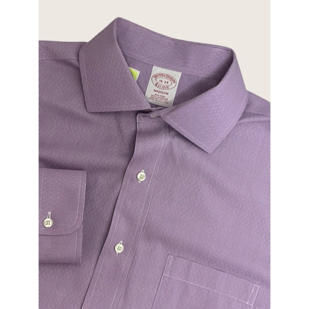 New Brooks Brothers Madison Dress Shirt  Purple Stripe 16-34 Premium Preppy Ivy